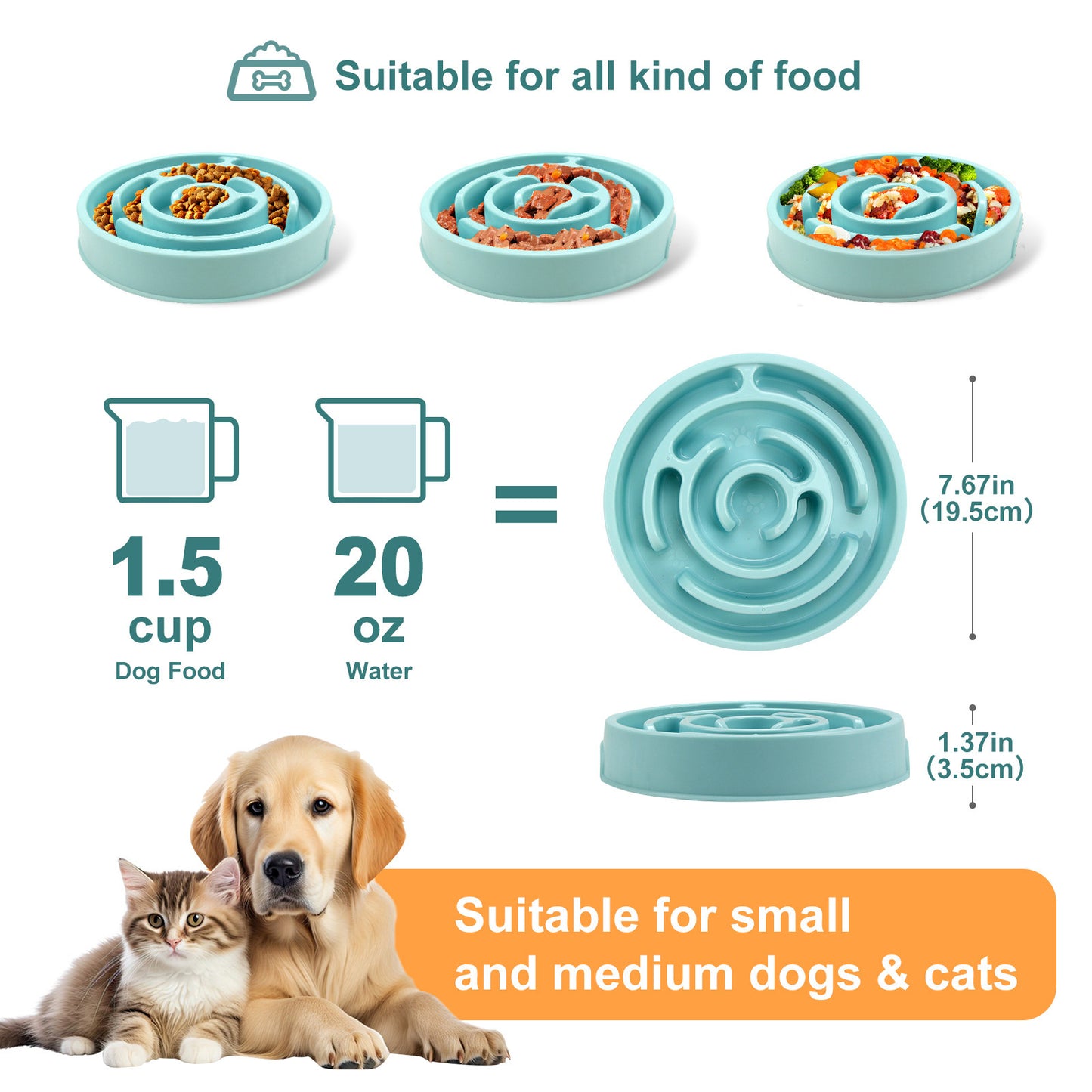 Slow Feeder Dog Bowl, Dog Feeder Bowl, For Healthy Eating Puppy Slow Feeder Bowl