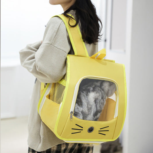 Pet carrier for cat, Cat backpack, breathable bag for cats and small dogs